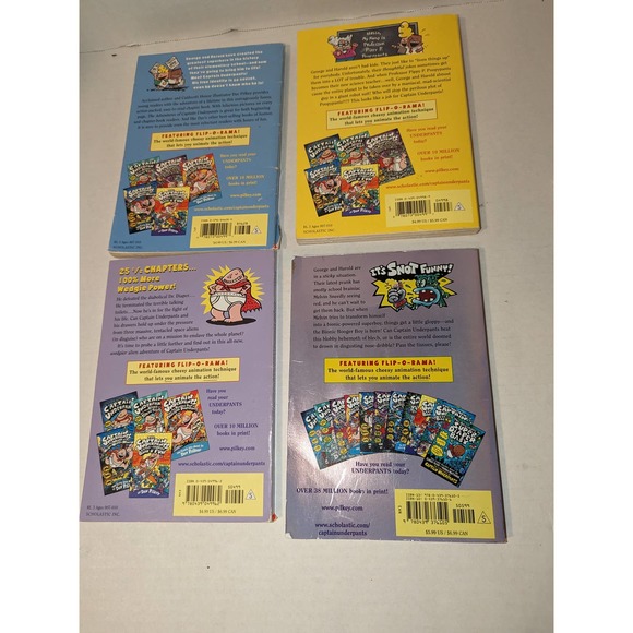 Lot 5 Captain Underpants PB Books Kids Chapter Books Dav Pilkey Nice - Picture 7 of 10